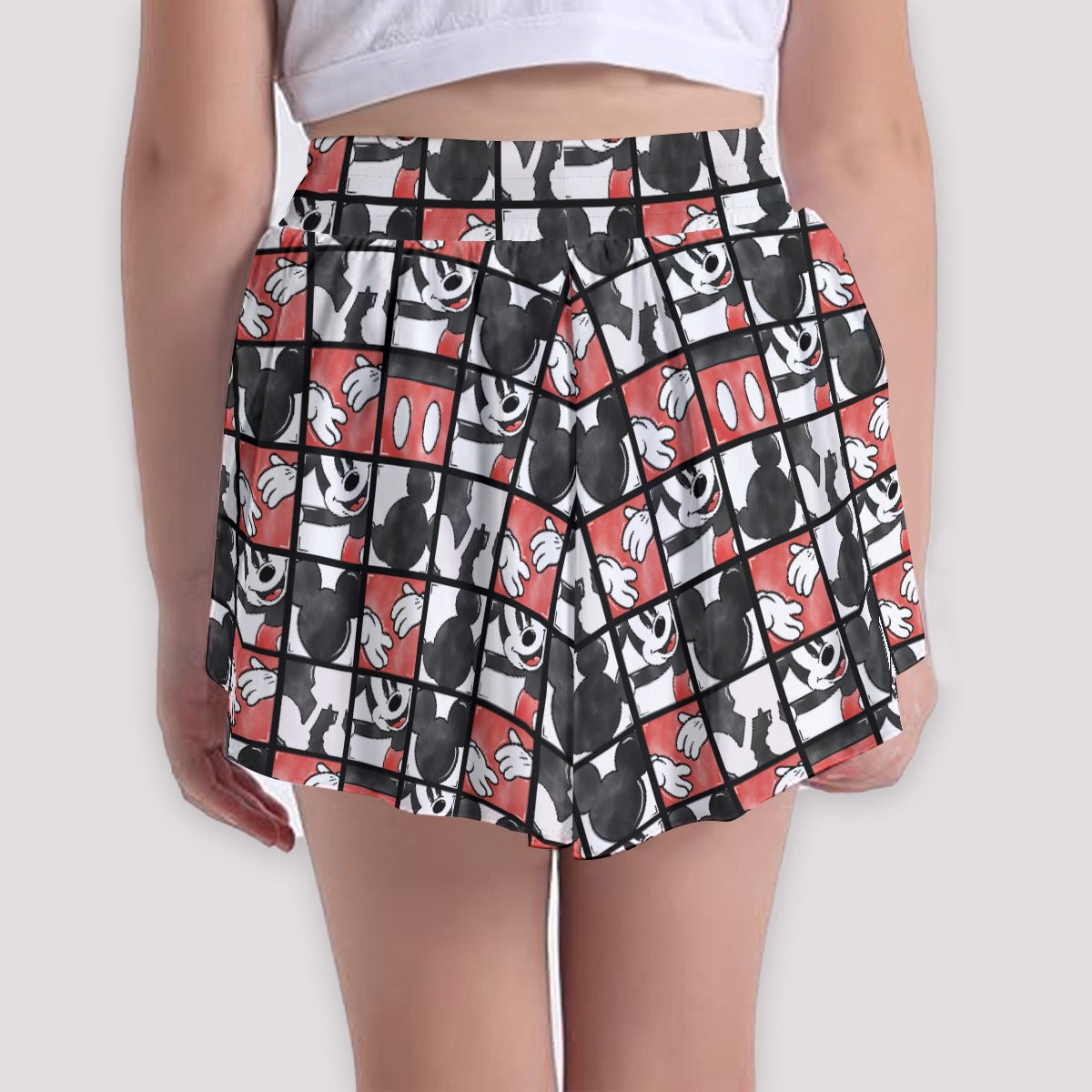 Mouse Block Party - Girls’ Flowy Pocket Shorts
