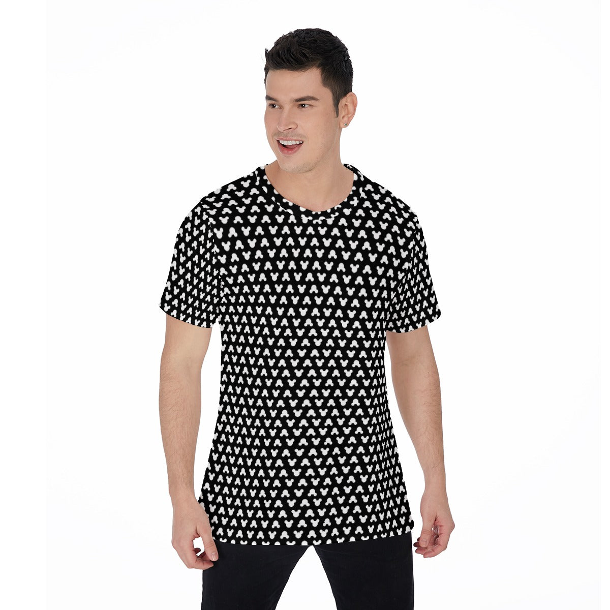 Playful Polka Dot Ears Black - Men's Short Sleeve T-Shirt