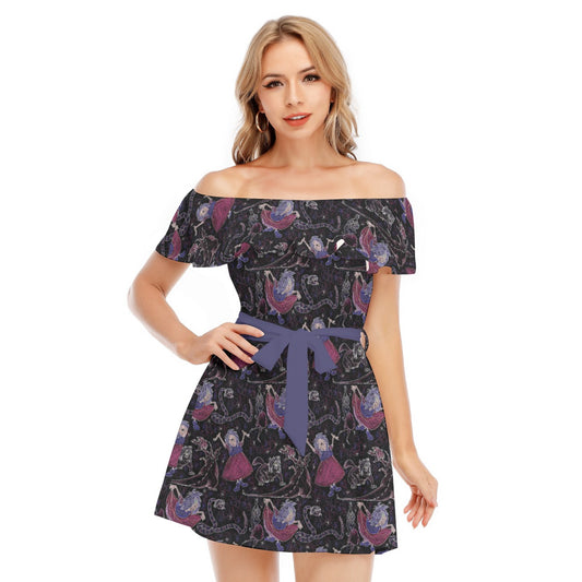 Marvelous Magical Mim - Women's Off-shoulder Ruffle Dress