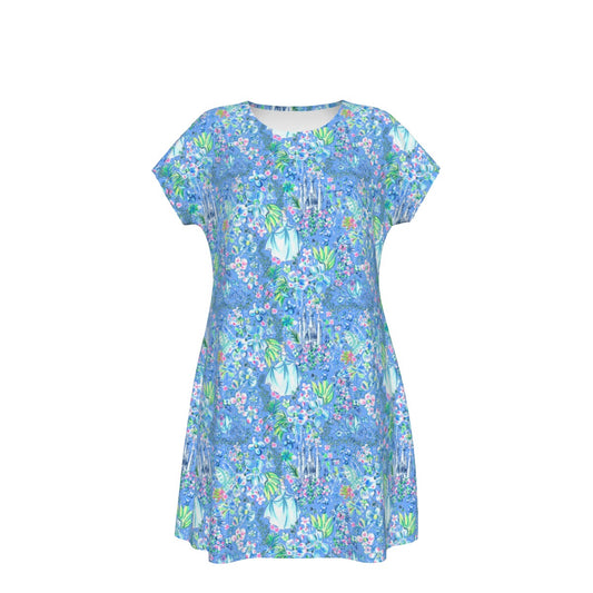 Bright Tropical Princess - Royal Beach Day - Women's T-Shirt Dress
