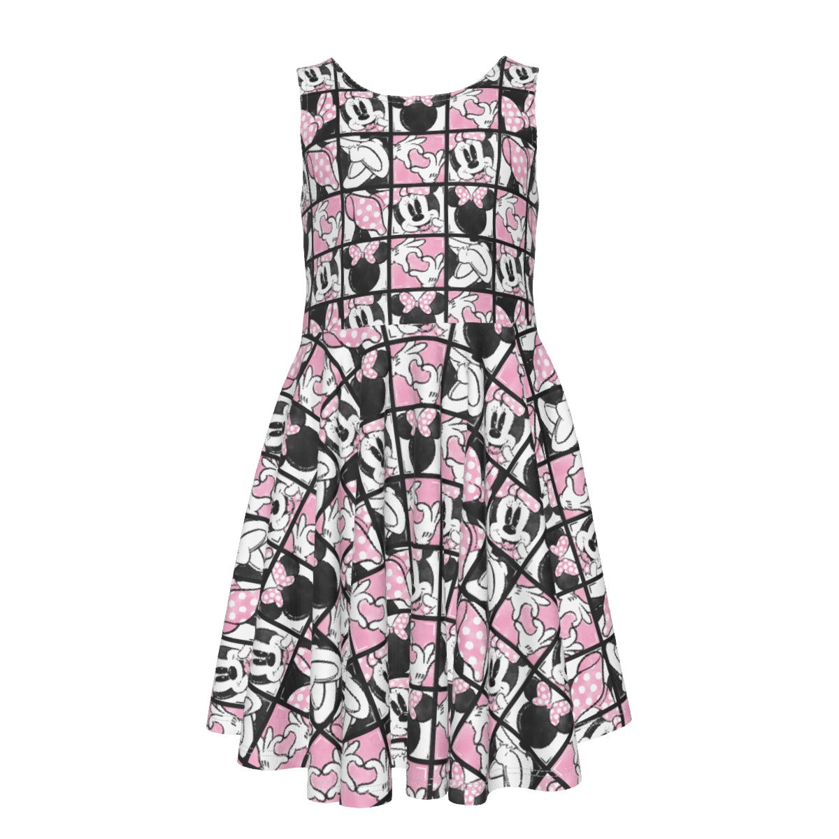 Mouse Bow Block Party - Kid's Sleeveless Skater Dress
