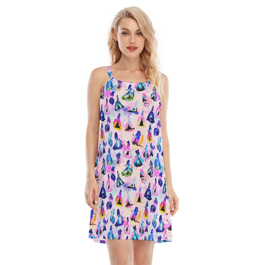Princess And Classic Animation Silhouettes - Women’s Adjustable Sundress