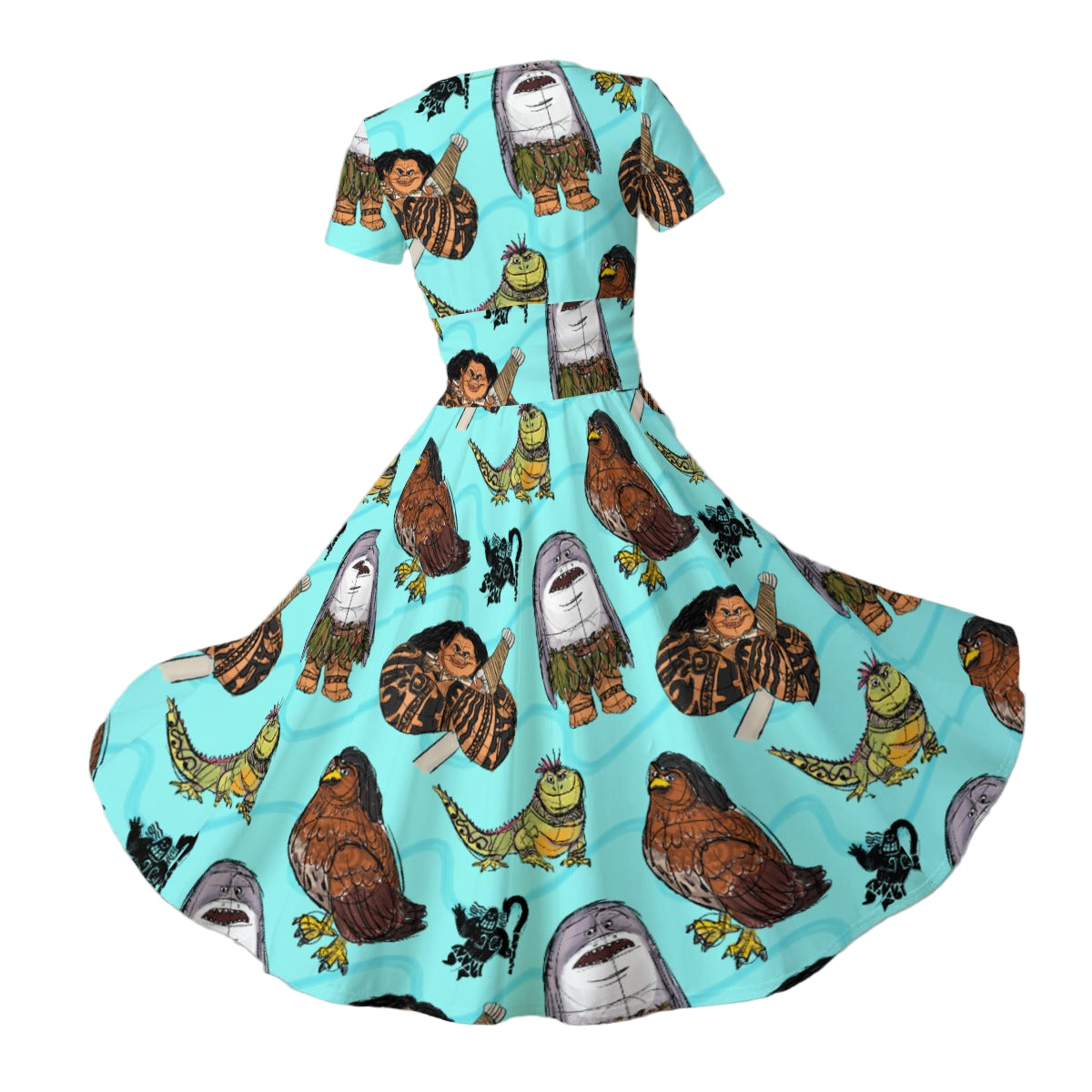 Shapeshifting Island Hero - Women's V-Neck Ruched Midi Dress