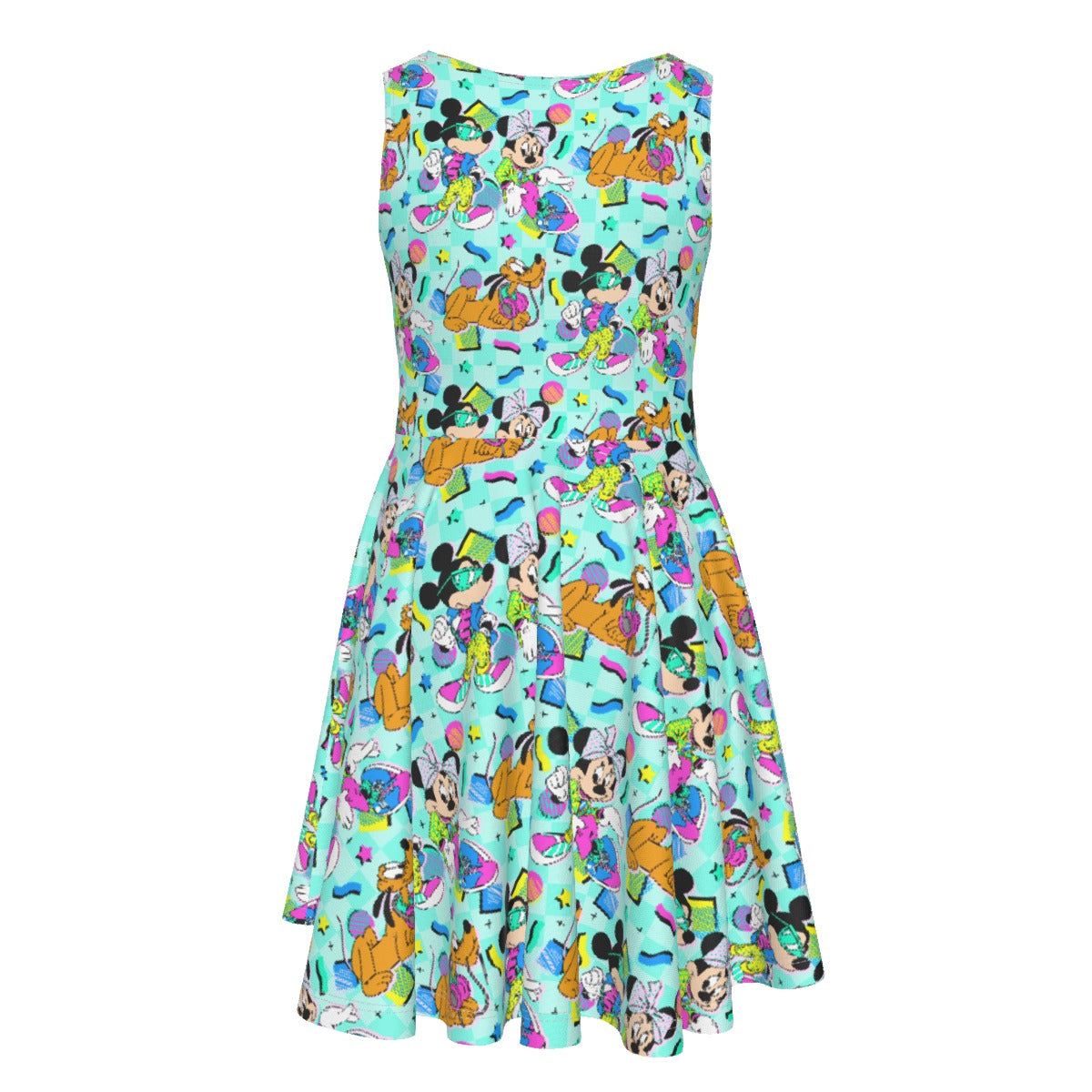 80s Pop Party Pals - Kid's Sleeveless Skater Dress