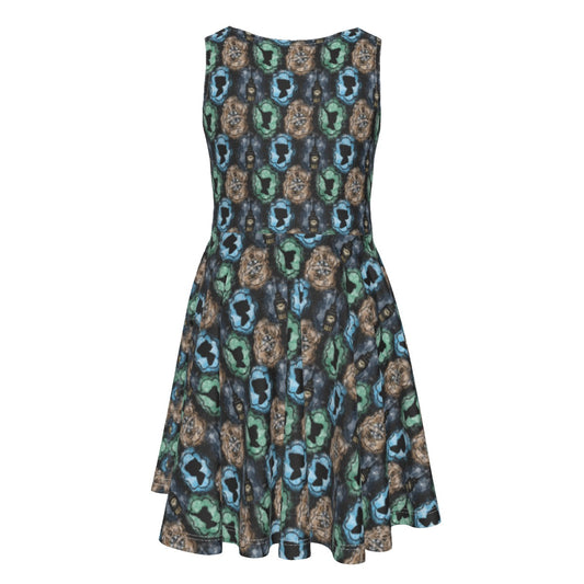 Starry Flight Silhouettes - Kid's Sleeveless Skater Dress