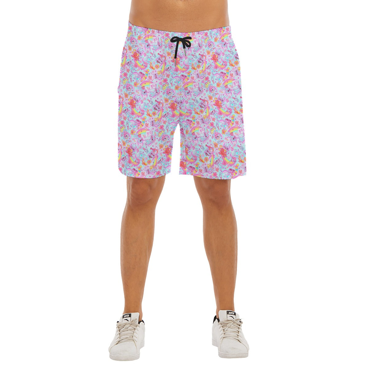 Neon Rainbow Mischief - Men’s Pocket Beach Shorts