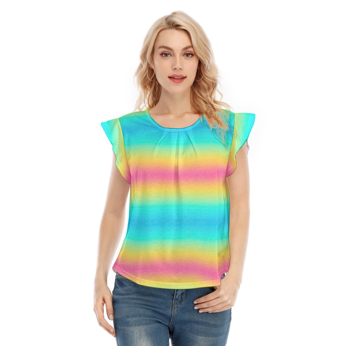 Rainbow Ombre - Women’s Flutter Sleeve Top