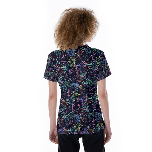 Fireworks - Women's Short Sleeve V-Neck T-Shirt