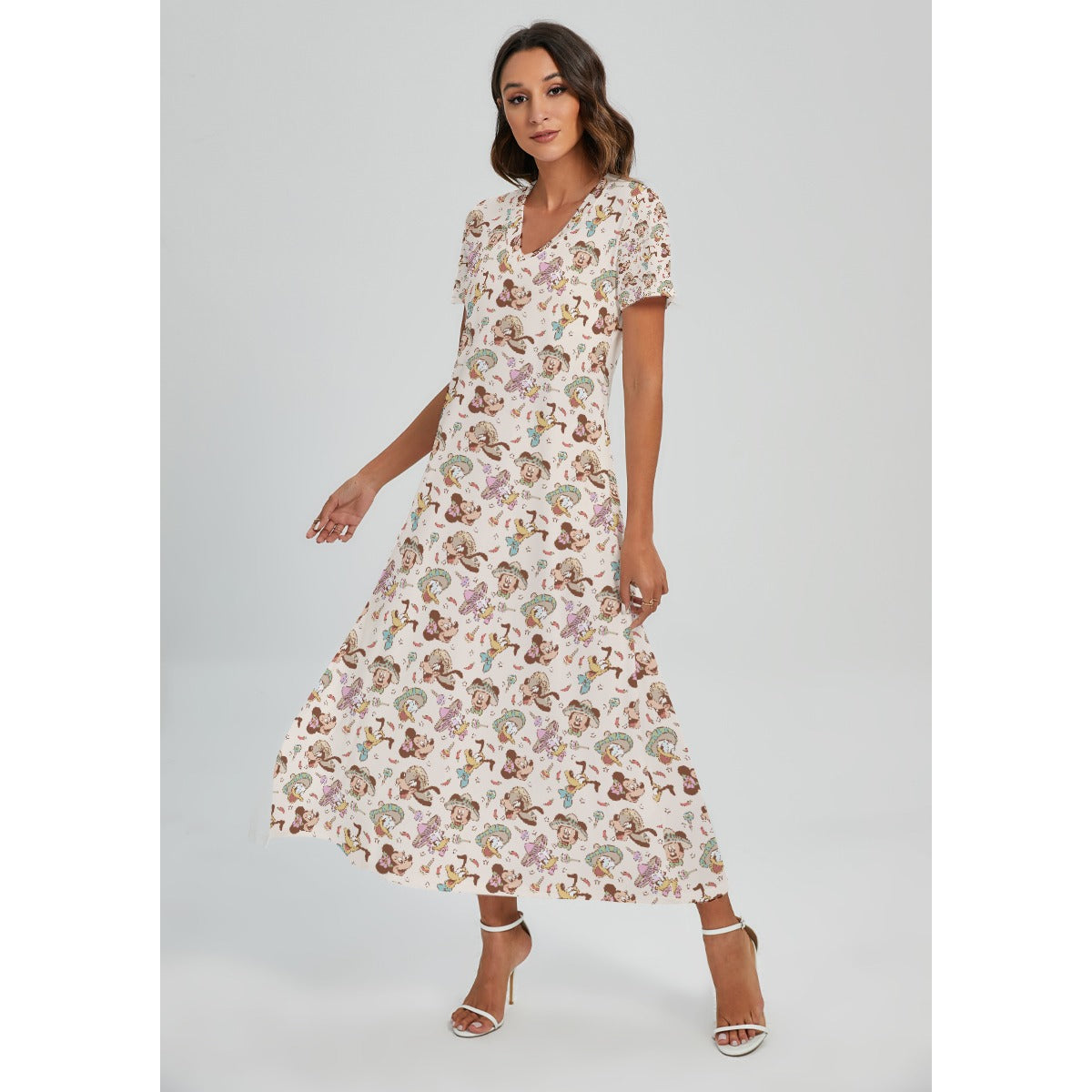 Fiesta Sombrero Pals - Women's V-Neck Side Split Maxi Dress