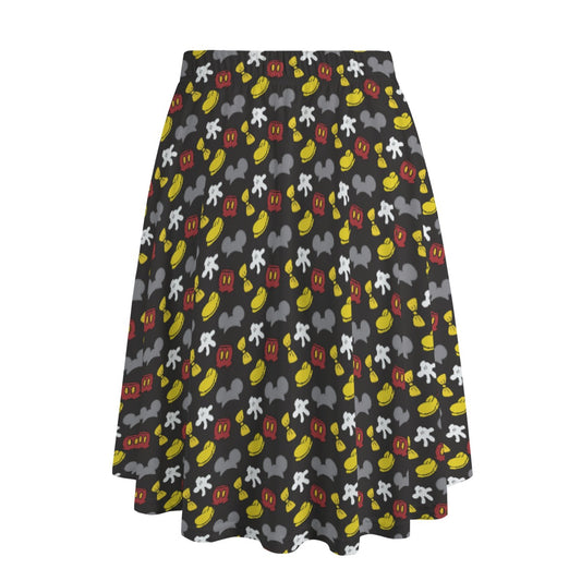 Classic Mouse Style - Women’s Pocket Midi Skirt