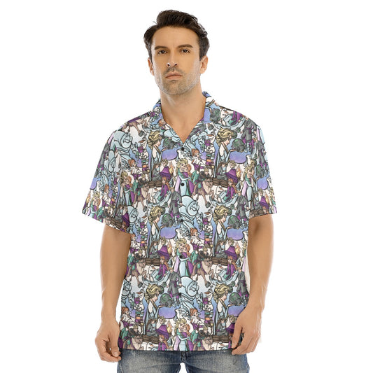 Enchanted Winter Journey - Men's Hawaiian Button Up Shirt