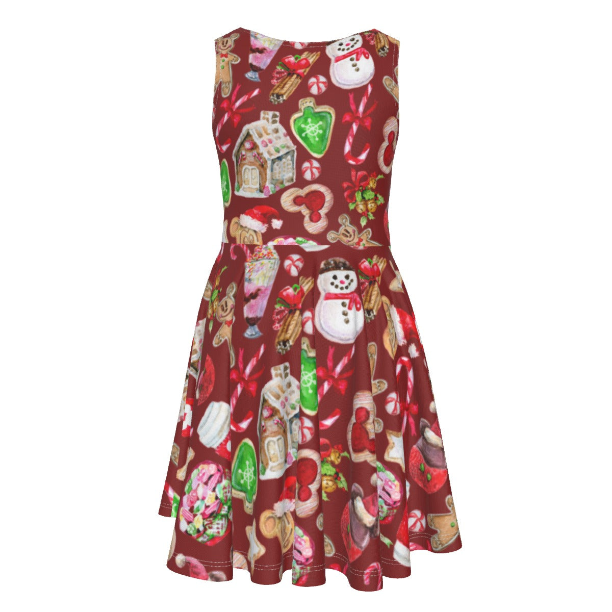 Christmas Snack Goals- Kid's Sleeveless Skater Dress