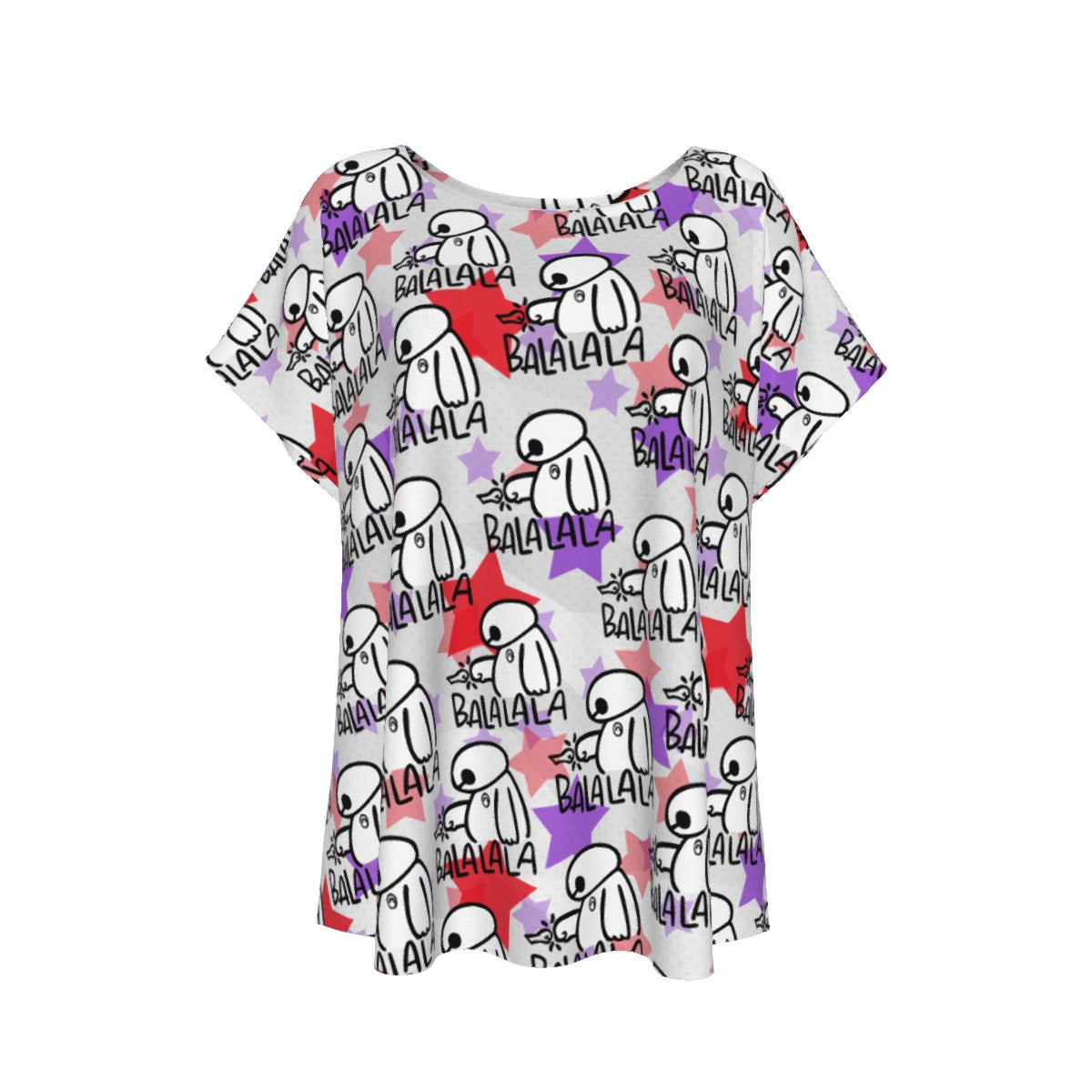 White Robot Balala - Women’s Relaxed Fit Scoop Tee