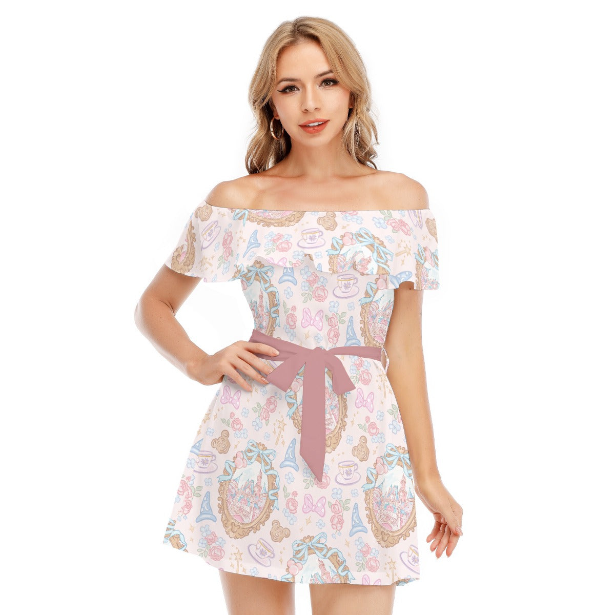 Coquette Park Daydream - Women's Off-shoulder Ruffle Dress