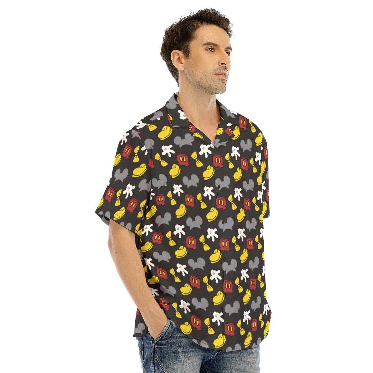 Classic Mouse Style - Men's Hawaiian Button Up Shirt