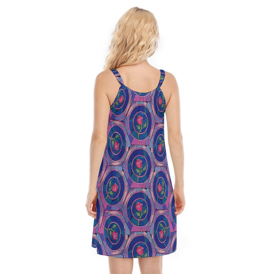 Enchanted Rose Stained Glass - Women’s Adjustable Sundress