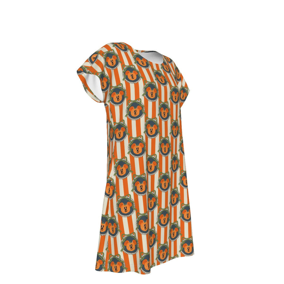Pumpkin Cameo Stripes - Women's T-Shirt Dress
