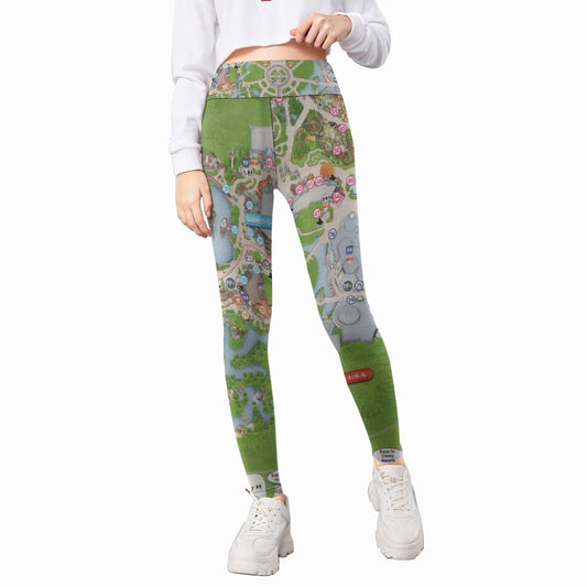 Vibrant Fantasy Park Map - Kid's Leggings