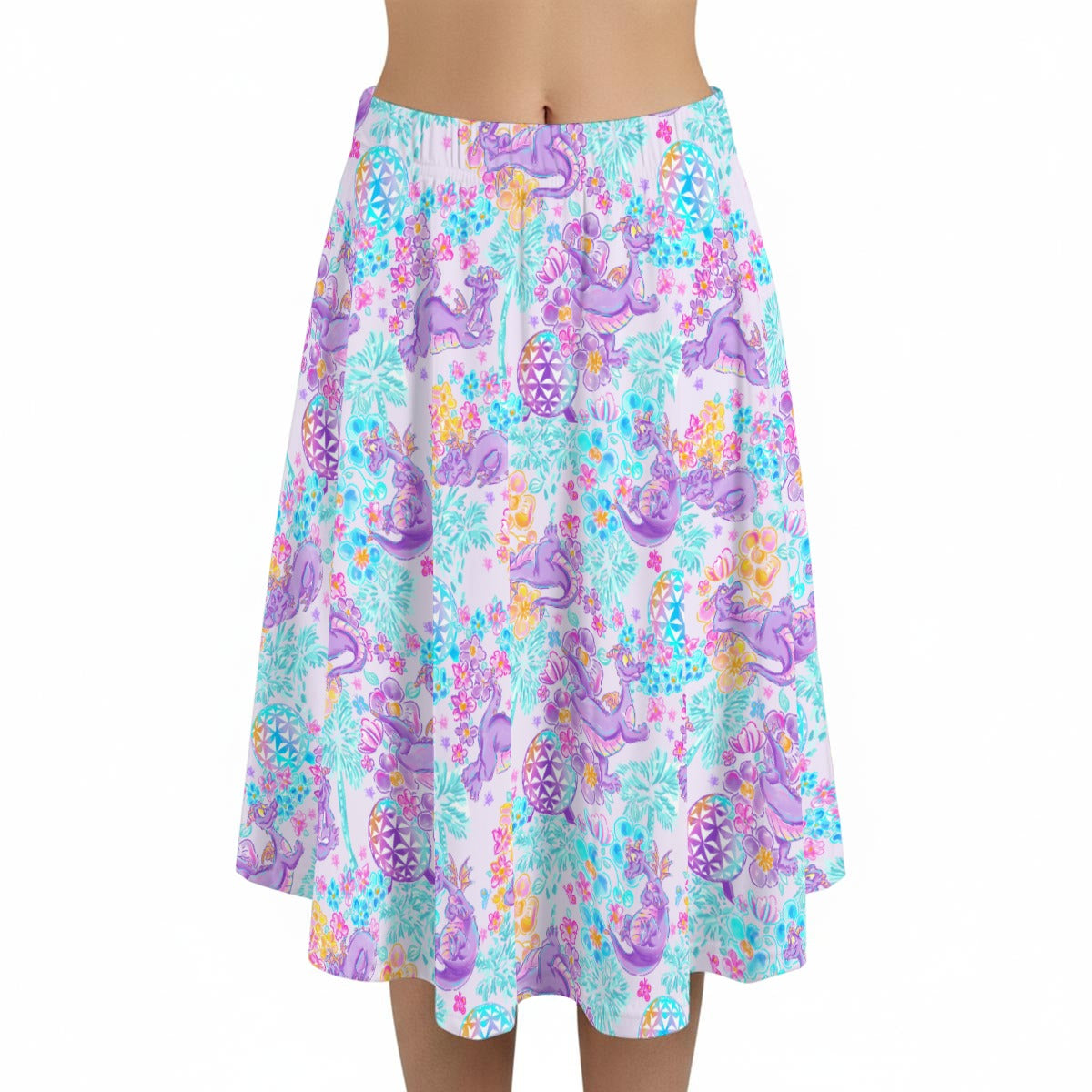 Purple Dragon Flower Power - Women’s Pocket Midi Skirt