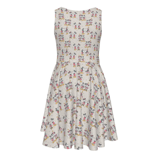 Retro Mouse & Partnernnie - Kid's Sleeveless Skater Dress