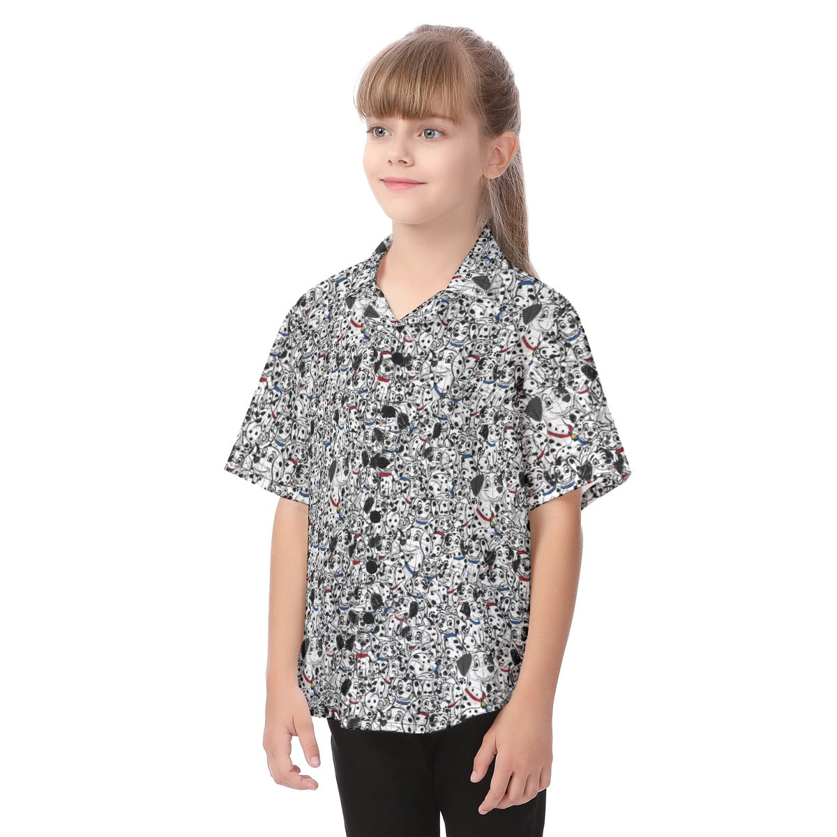 Sketchy Spotted Puppies - Kid's Hawaiian Button Up Shirt