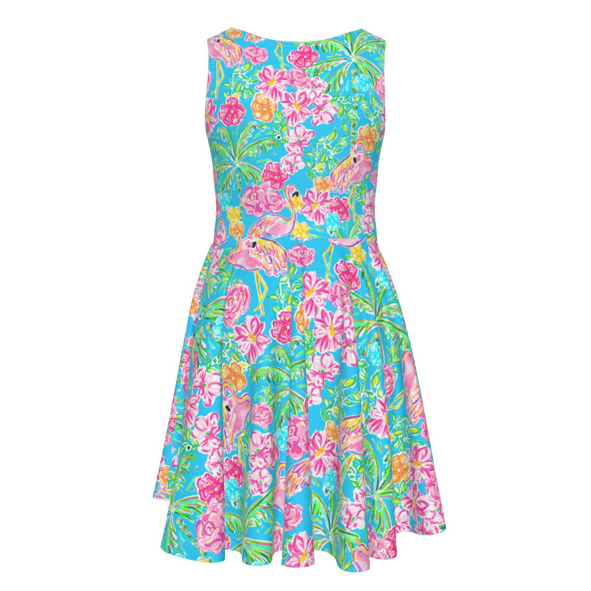 Flamingo Fiesta - Kid's Sleeveless Skater Dress