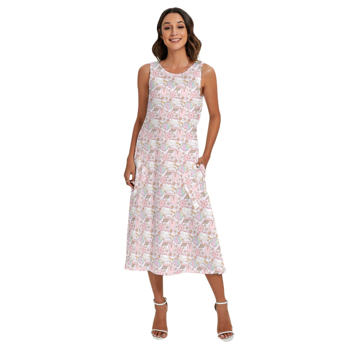 Rainbow Pickleball - Women’s Diagonal Pocket Midi Dress