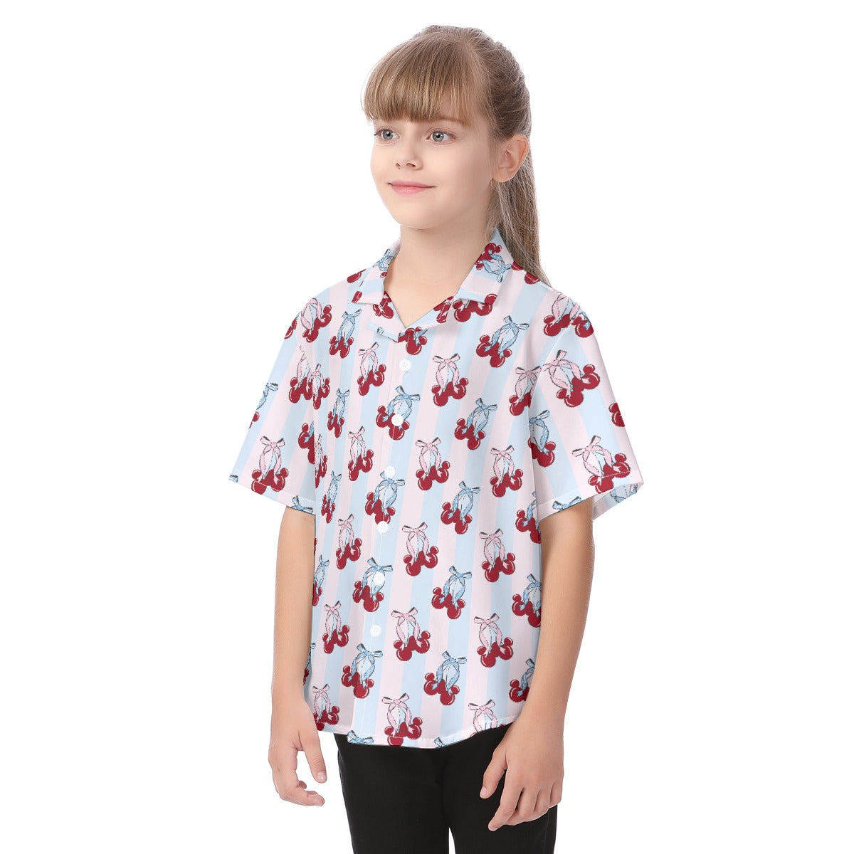 Cherry Ear Bows - Kid's Hawaiian Button Up Shirt