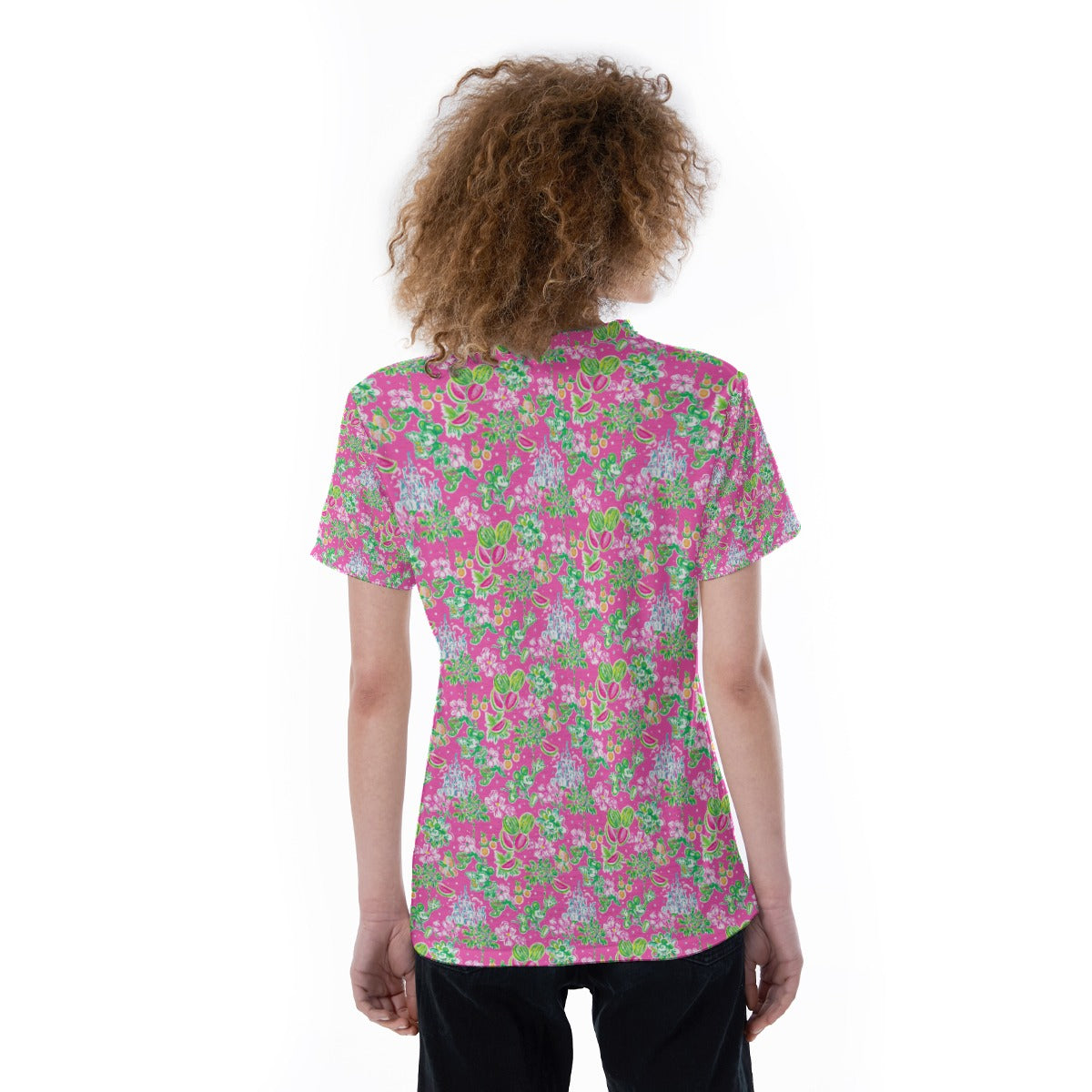 Bright Tropical Vibes - Watermelon Mouse Duo - Women's Short Sleeve V-Neck T-Shirt