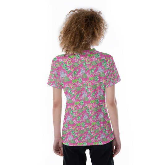 Bright Tropical Vibes - Watermelon Mouse Duo - Women's Short Sleeve V-Neck T-Shirt