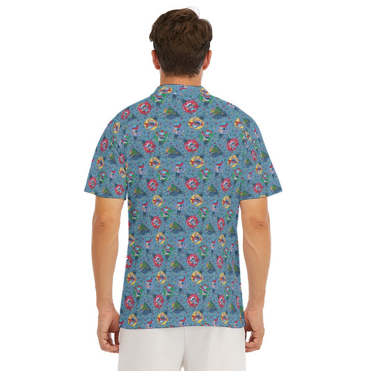Holiday Baubles with Mischievous Blue Alien - Men's Polo Shirt