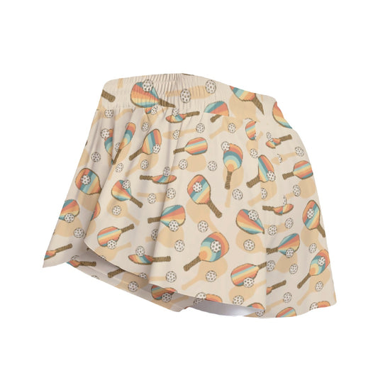 Retro Pickleball Volley - Women's Flowy Pocket Shorts