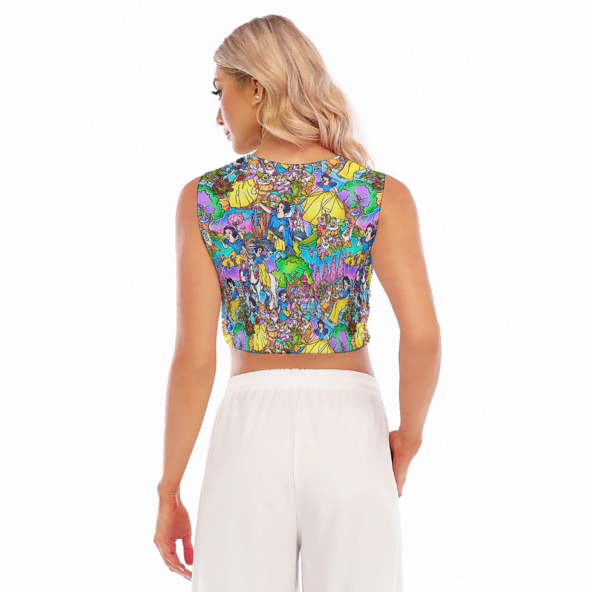 Fairest Princess Storybook Scenes - Women’s Sleeveless Cropped Tee