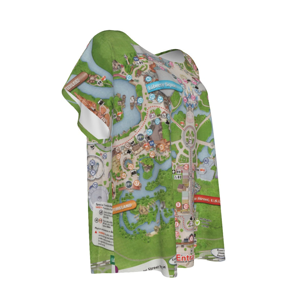 Vibrant Fantasy Park Map - Women’s Relaxed Fit Scoop Tee