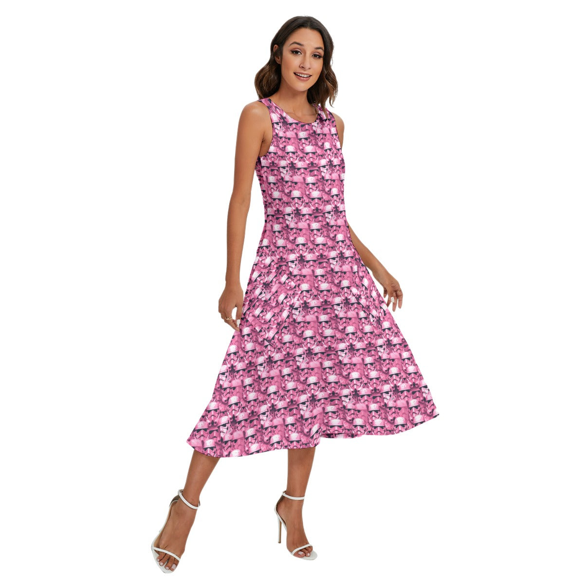 Pink Helmet Battalion - Women’s Diagonal Pocket Midi Dress