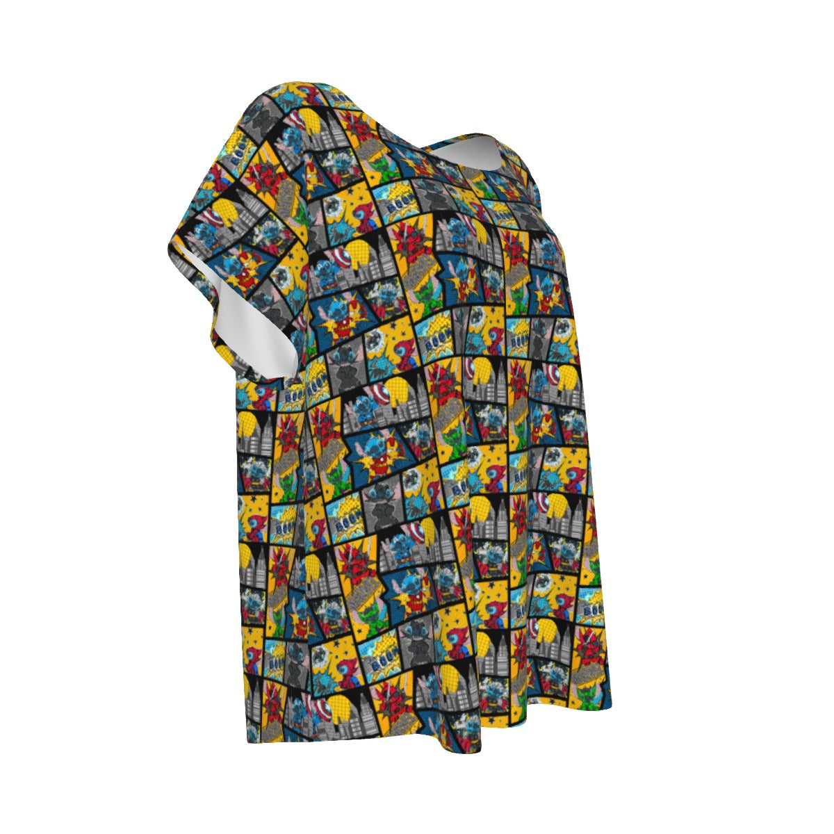 Superhero Stitch - Comic Action - Women’s Relaxed Fit Scoop Tee