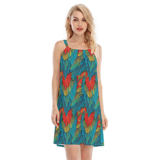 Animal Print - Macaw Parrot - Women’s Adjustable Sundress