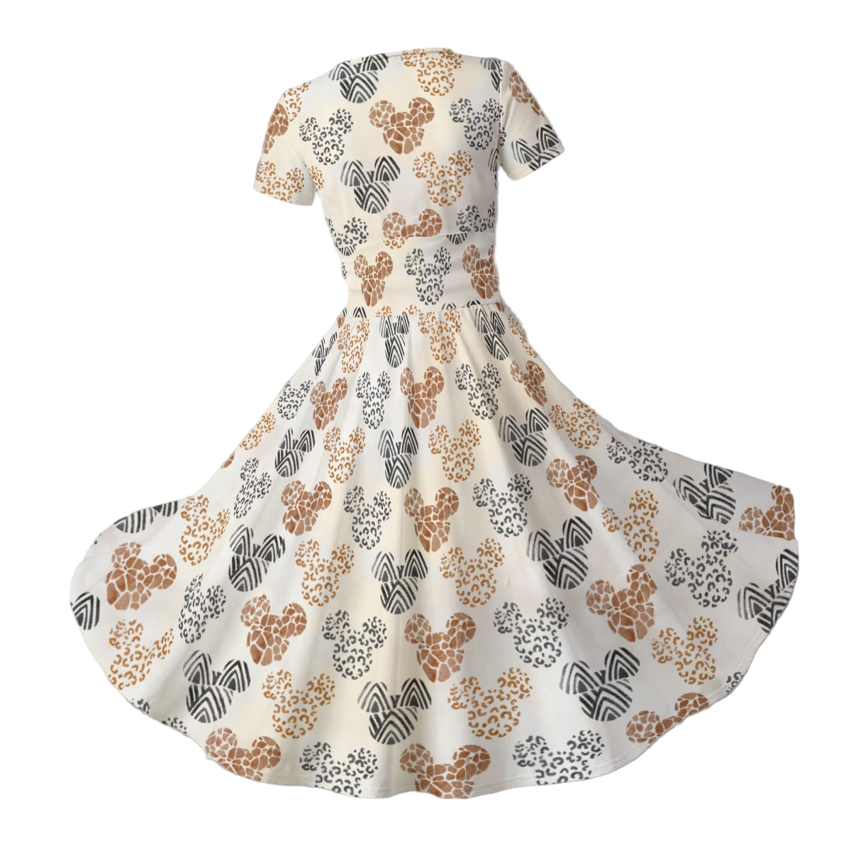 Safari Mouse Ears - Women's V-Neck Ruched Midi Dress