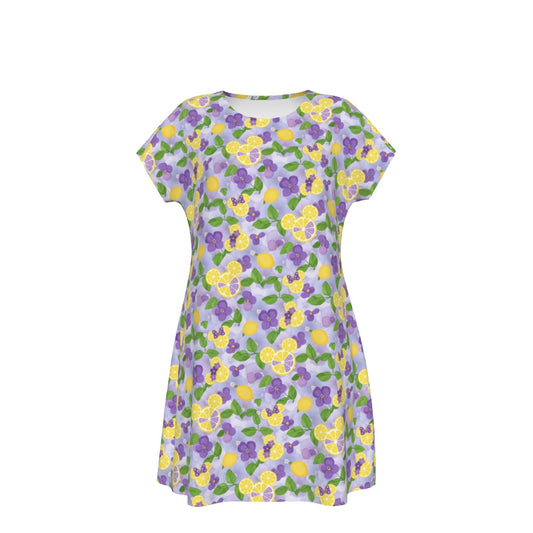 Vivacious Violet Lemonade - Women's T-Shirt Dress