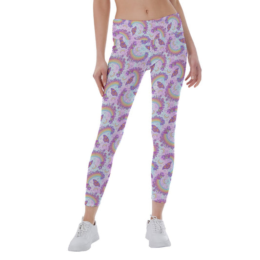 Monarch Butterflies &amp; Rainbows - Women's Yoga Leggings