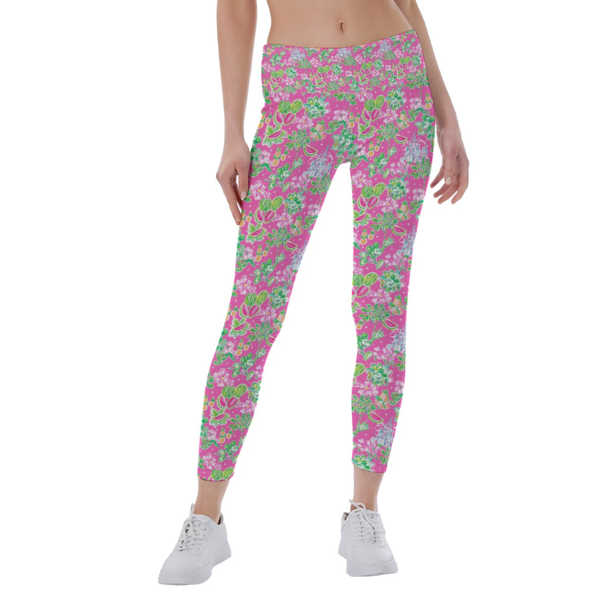 Bright Tropical Vibes - Watermelon Mouse Duo - Women's Yoga Leggings