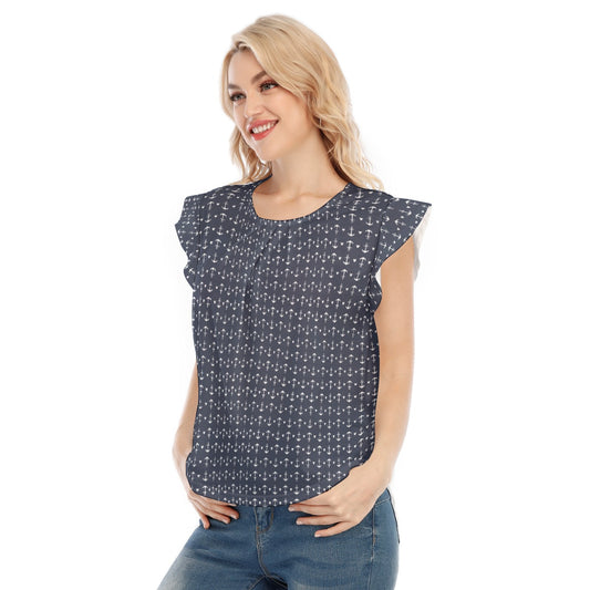 Anchors & Mouse Ears - Women’s Flutter Sleeve Top