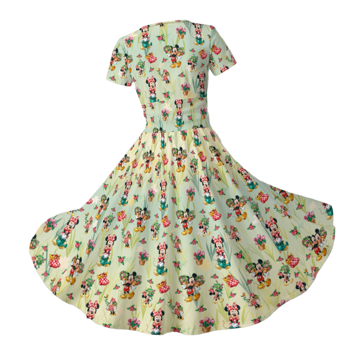 Garden Mouse Helpers at Work - Women's V-Neck Ruched Midi Dress