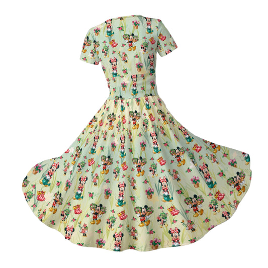 Garden Mouse Helpers at Work - Women's V-Neck Ruched Midi Dress
