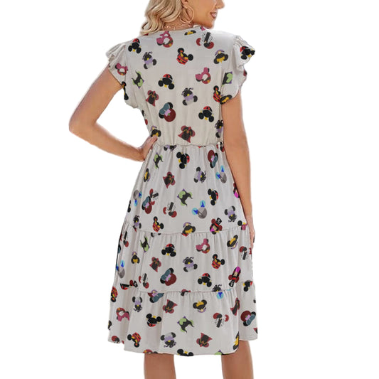 Wicked Mouse Ears - Women's Tiered Pocket Midi Dress