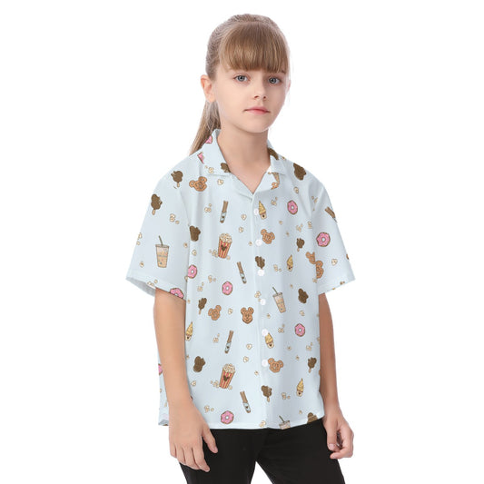 Minimal Snackcore - Kid's Hawaiian Button Up Shirt