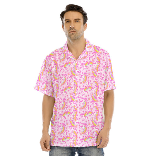 Unicorn Rainbows - Men's Hawaiian Button Up Shirt