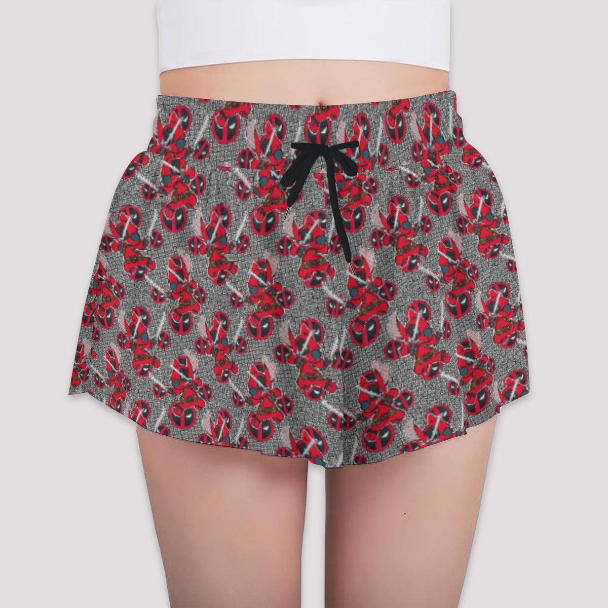 Superhero Stitch - Red Masked Hero - Girls’ Flowy Pocket Shorts