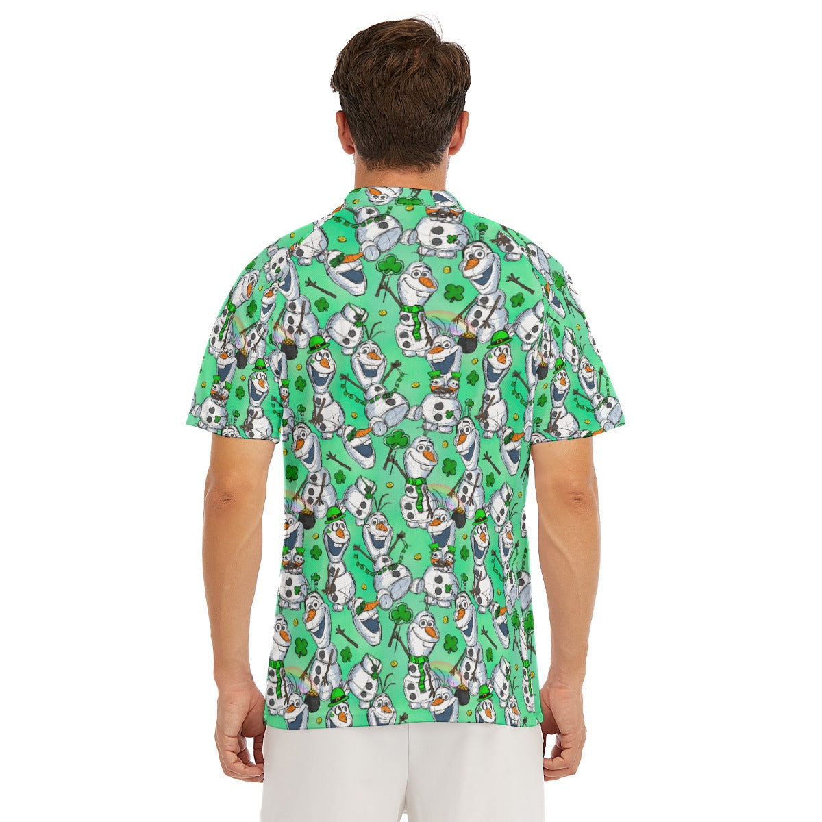 Sketched Snowman St. Patrick’s Day - Men's Polo Shirt