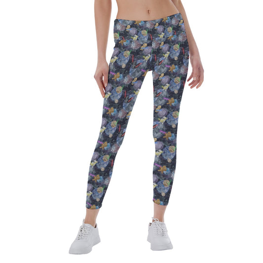 Watercolor Cosmic Battle - Women's Yoga Leggings